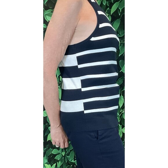 ⚓ Banana Republic Sleeveless Sweater – Nautical Navy & White Stripe – Size Small - Picture 3 of 6